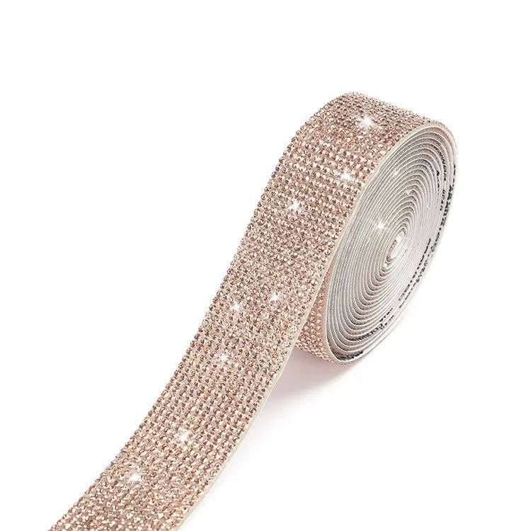 Self-adhesive water drill strips for clothing decoration in white and AB colour options