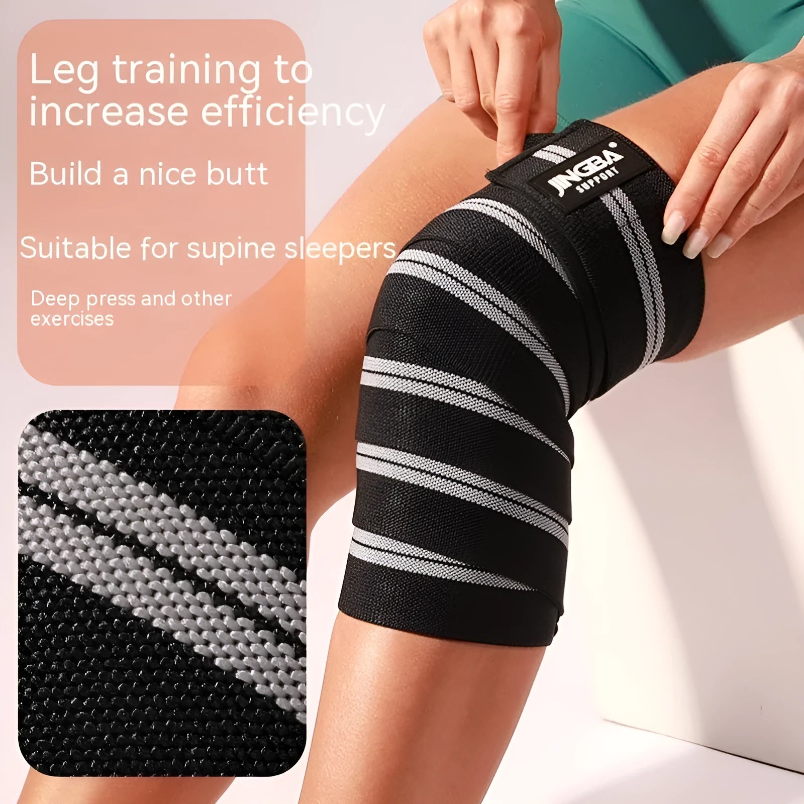 Adjustable adult knee pads for sports in blue, grey, red, and yellow colours.