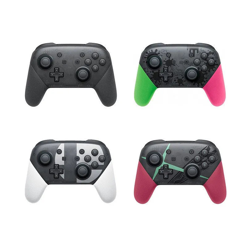 Wireless Bluetooth gamepad with vibration feedback in black, white, red, or green colours