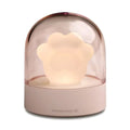 Grey or pink cat paw shaped USB rechargeable night light with music box and adjustable brightness levels