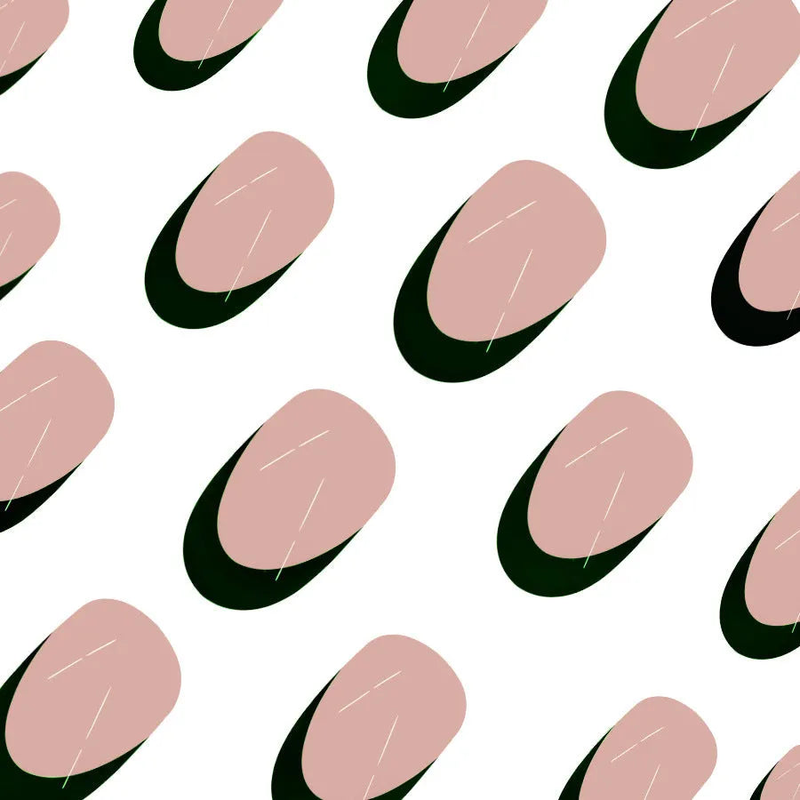 24 French style black manicure stickers in short almond shape arranged on white background