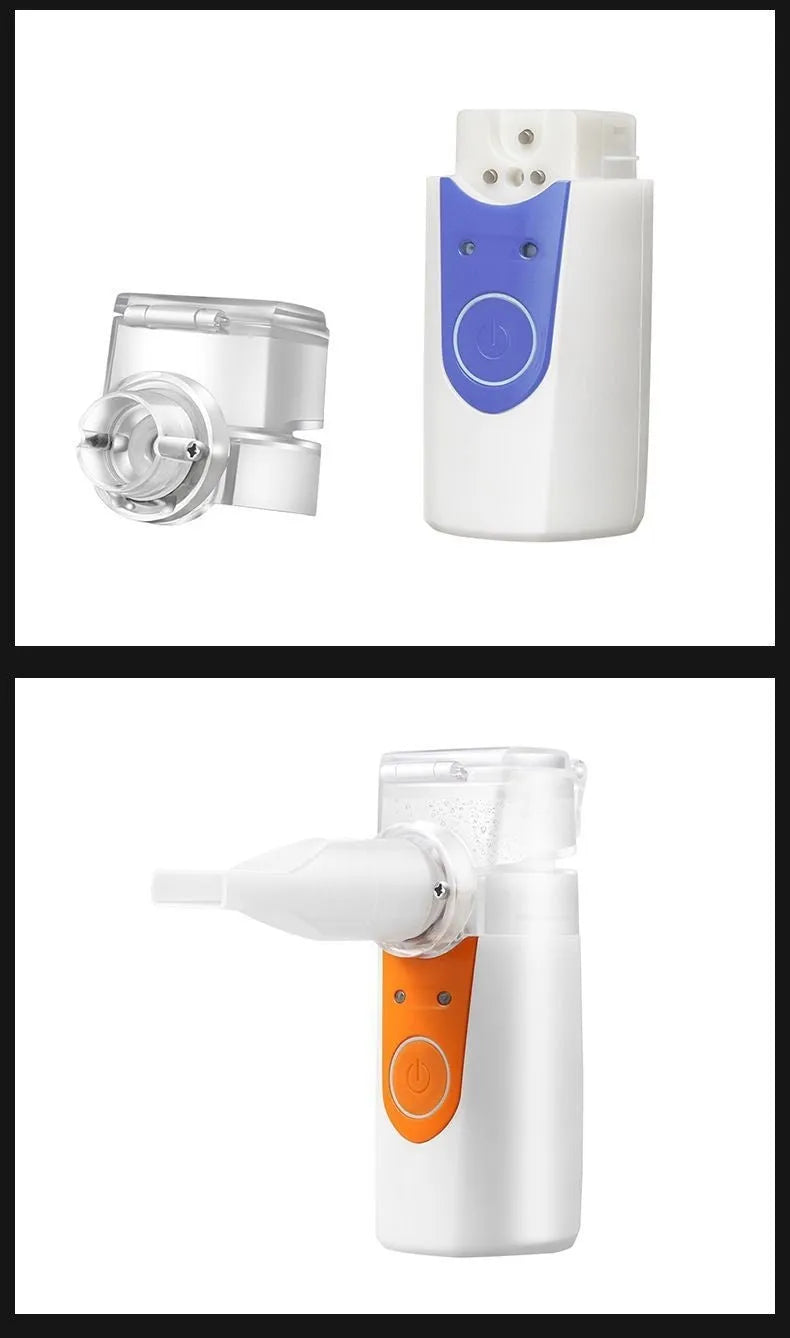 USB handheld household nebuliser spray machine with columnar plastic design and single fog outlet