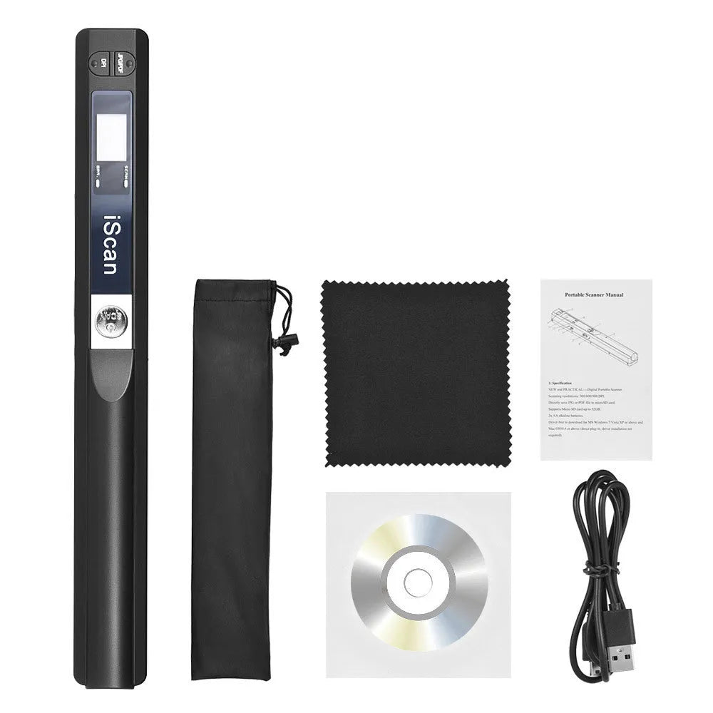 Handheld plastic scanner in multiple colour options for document and barcode scanning applications
