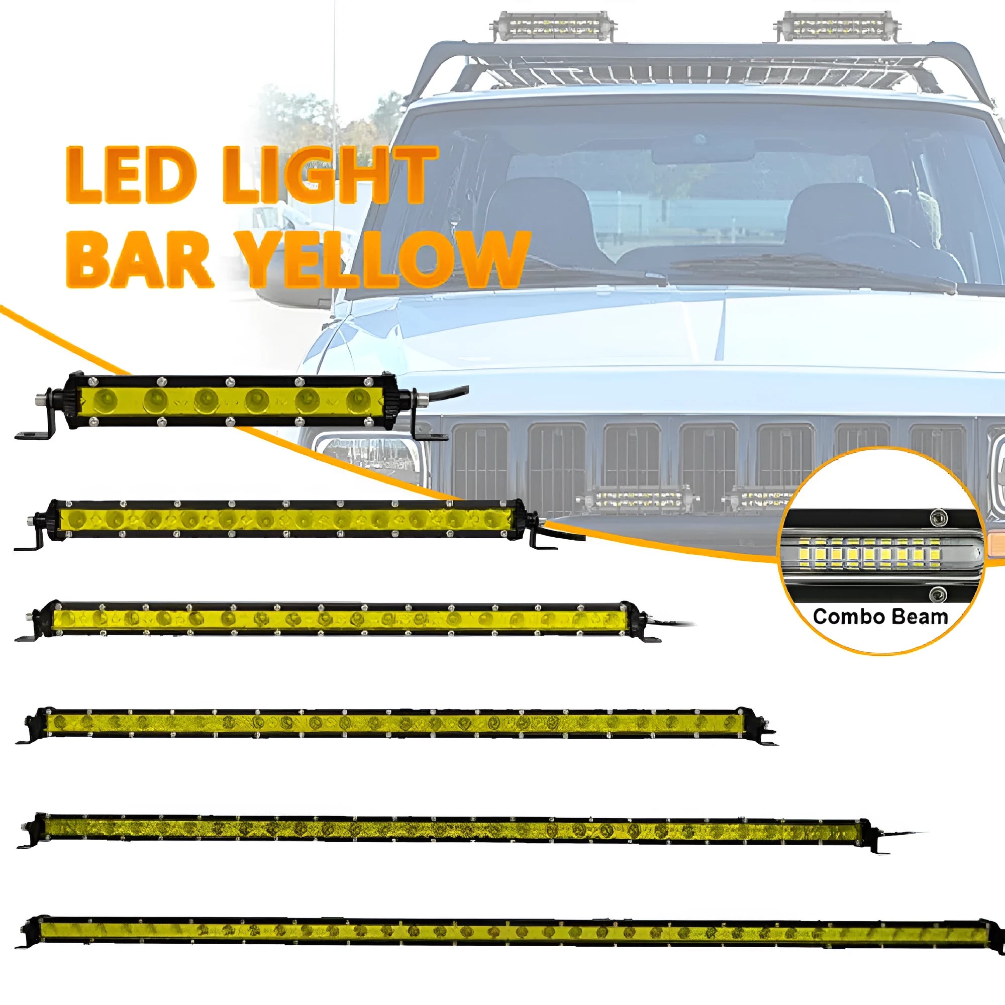 25-inch single row aluminium LED light bar with mounting brackets for a car or truck
