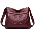 Soft PU leather women's crossbody bag in horizontal square shape with crossbody strap