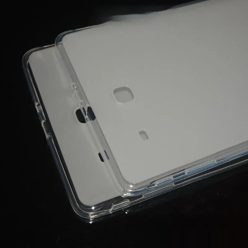 Clear ultra-thin silicone tablet protective case showing transparent design