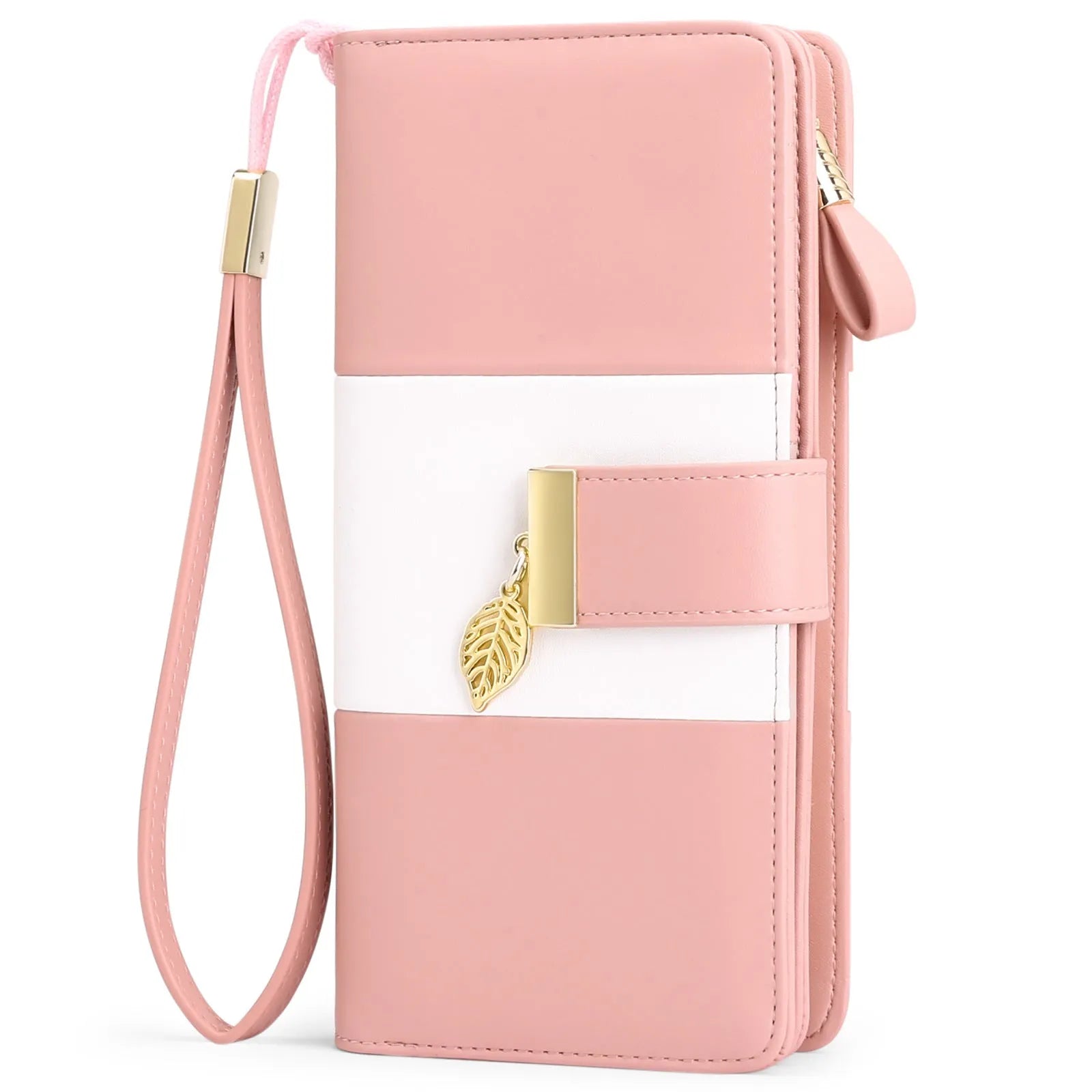 Anti theft brush clutch bag in PU leather with lock closure and microfiber lining