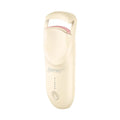 Electric heated eyelash curler with USB cable in cream white, maca pink, or vanilla apricot colours