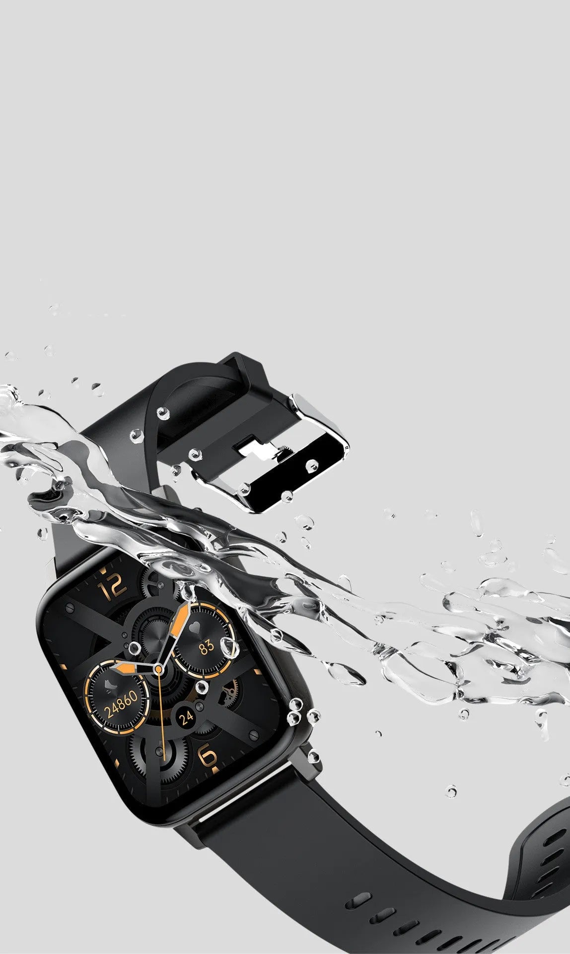 H80 Fashion Sports Smart Watch with ECG monitoring on a silicone strap, showing a coloured touchscreen interface.