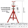 V-shaped head pipe bracket with ball joints for steel pipe support in industrial applications