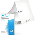 White A4 thermal printer paper sheets with quick-drying thermosensitive properties for business use