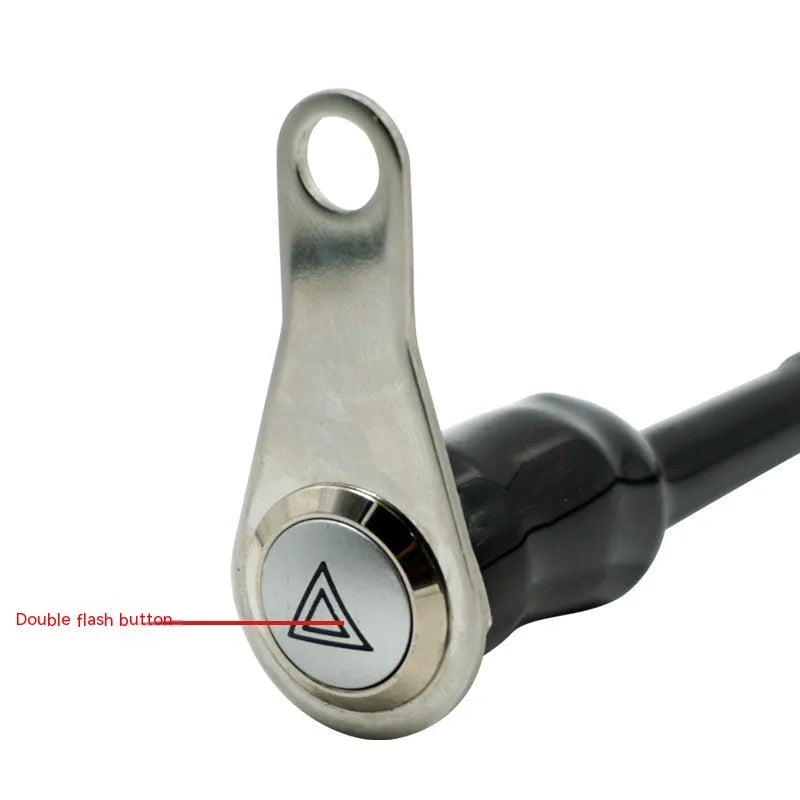 KG-057A stainless steel motorcycle double flash switch with black finish and illuminated button ring
