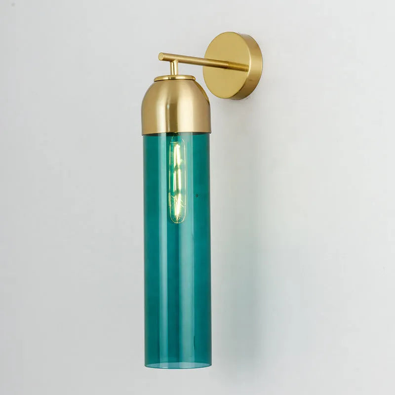 Nordic postmodern glass wall lamp in modern minimalist design with coloured glass shade