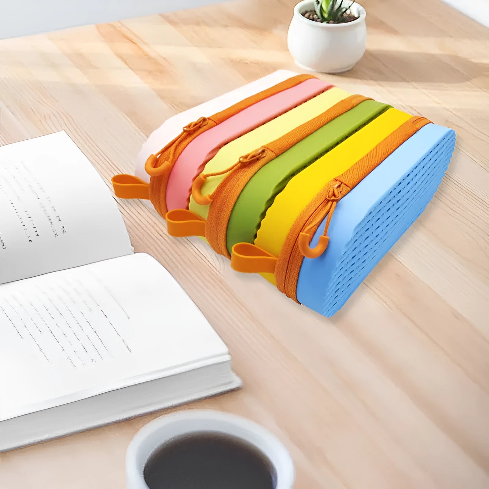 Silicone glasses case in multiple colours showing dimensions of 200mm length, 80mm width, and 50mm depth