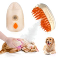 Yellow 4-in-1 cat steam brush with silicone grooming head and ringworm detector