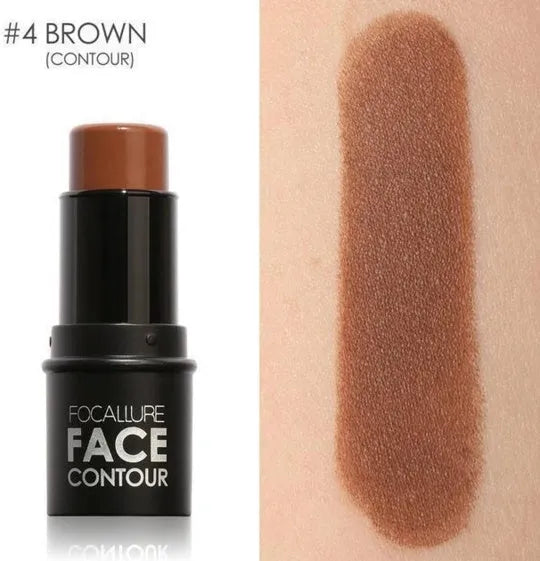 Face contour highlighter makeup product in four shade options for facial highlighting application
