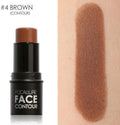 Face contour highlighter makeup product in four shade options for facial highlighting application