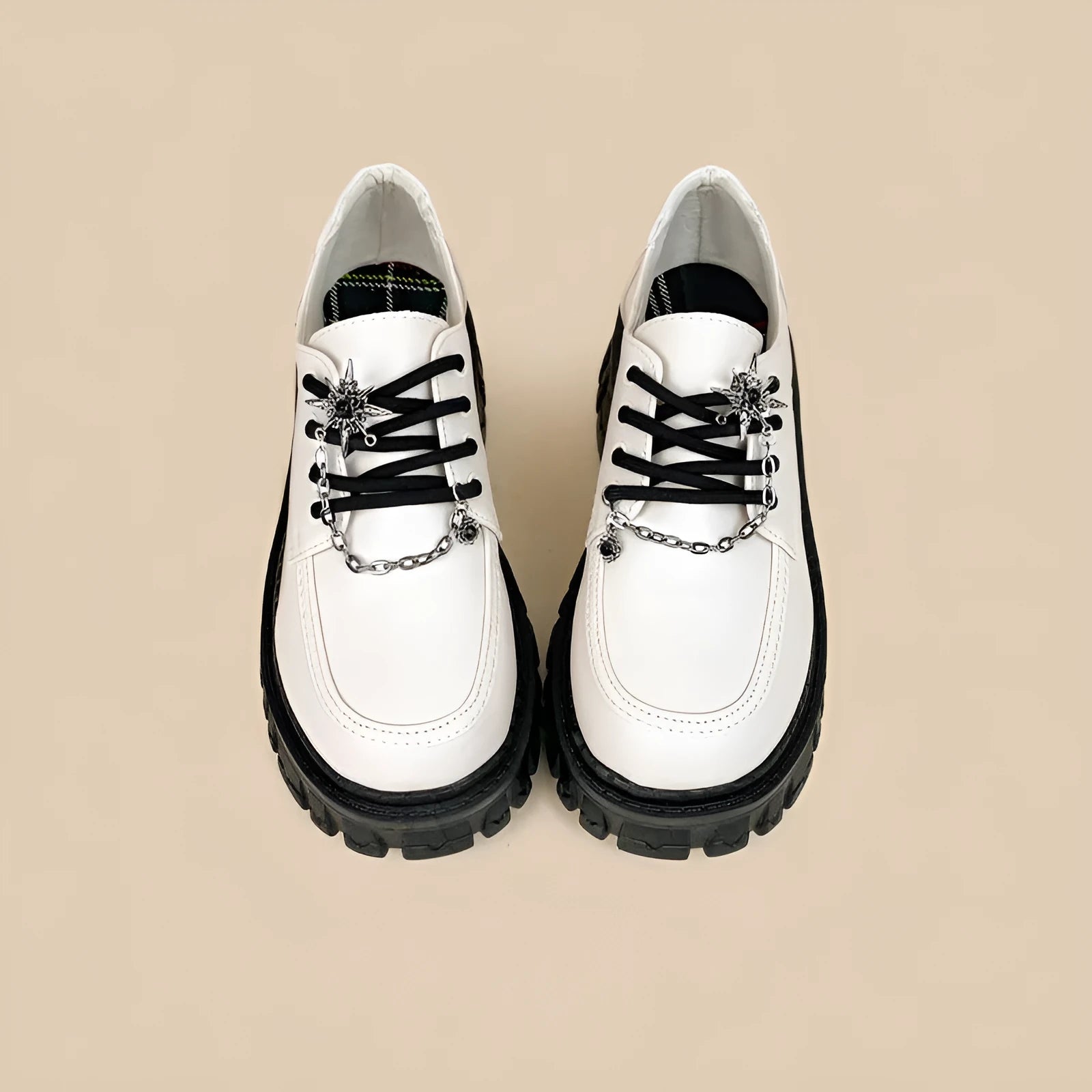 Women's preppy JK style loafers with cross strap and round toe in Duke Asterism colour