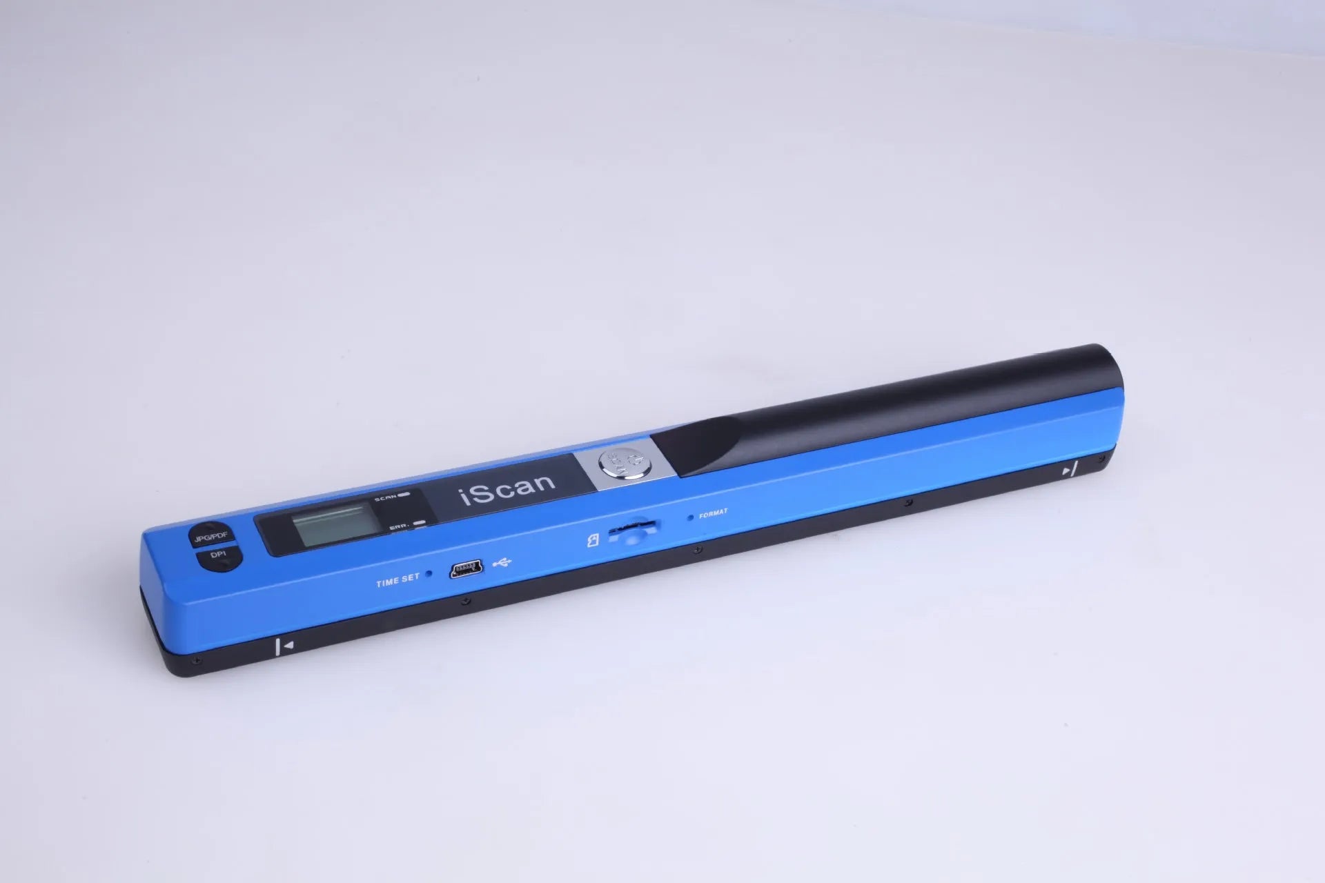 Handheld plastic scanner in multiple colour options for document and barcode scanning applications