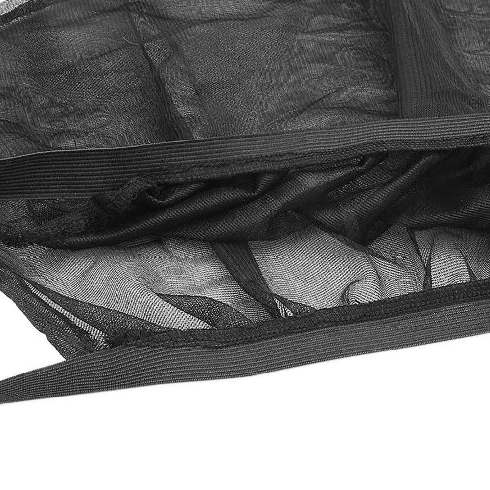Car side window mesh sunshade with elastic fixation providing sun protection and mosquito prevention