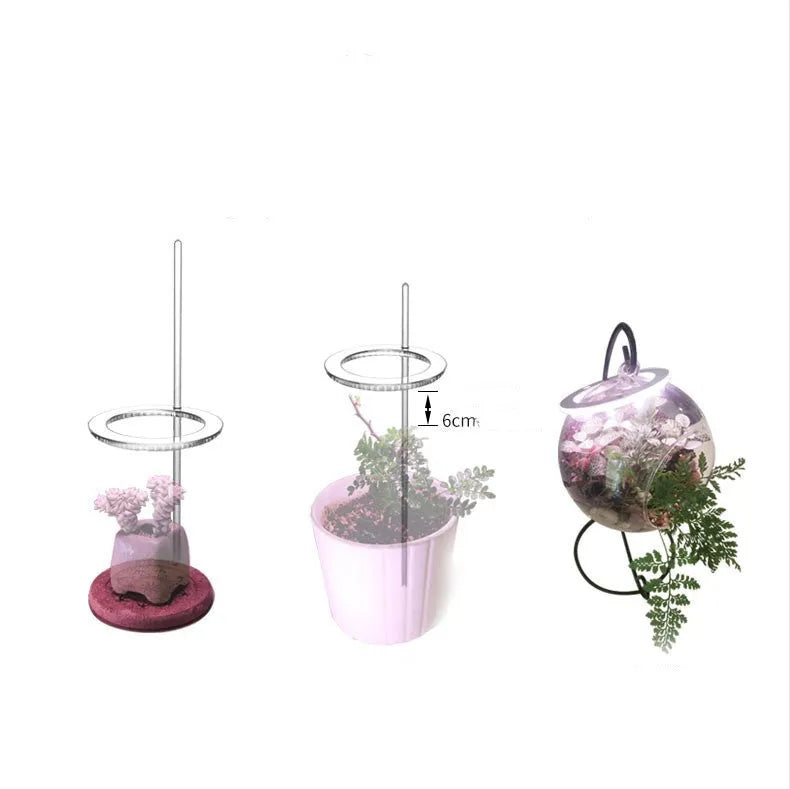 USB-powered LED plant grow light with acrylic stick in pink/white or yellow.