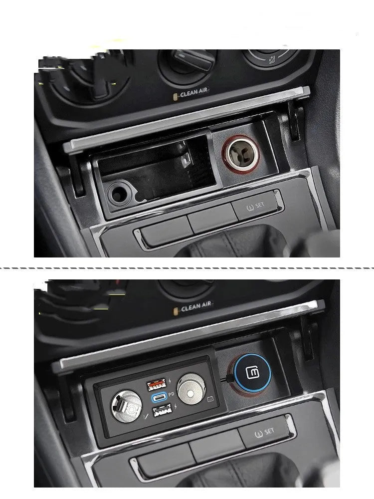 Volkswagen Lavida and Pola car charger with QC3.0 fast charge for Android or Apple devices