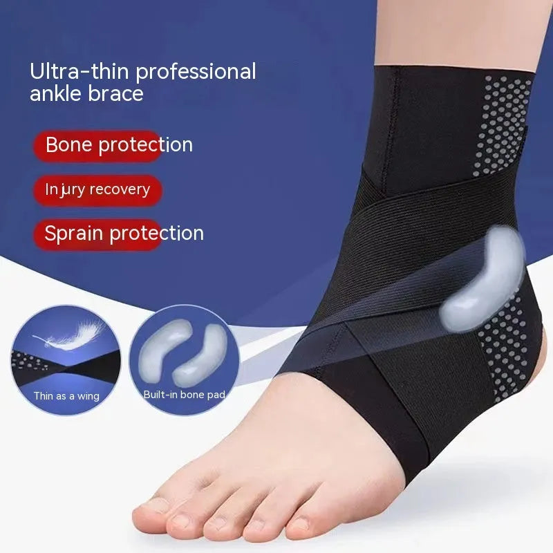 Lycra cloth ankle support with anti-kick sports design in black colour