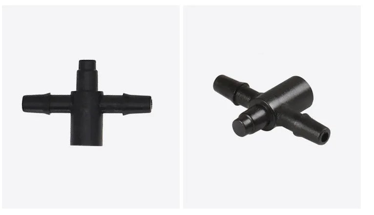 PE plastic tee water distributor joint for garden irrigation micro spray systems