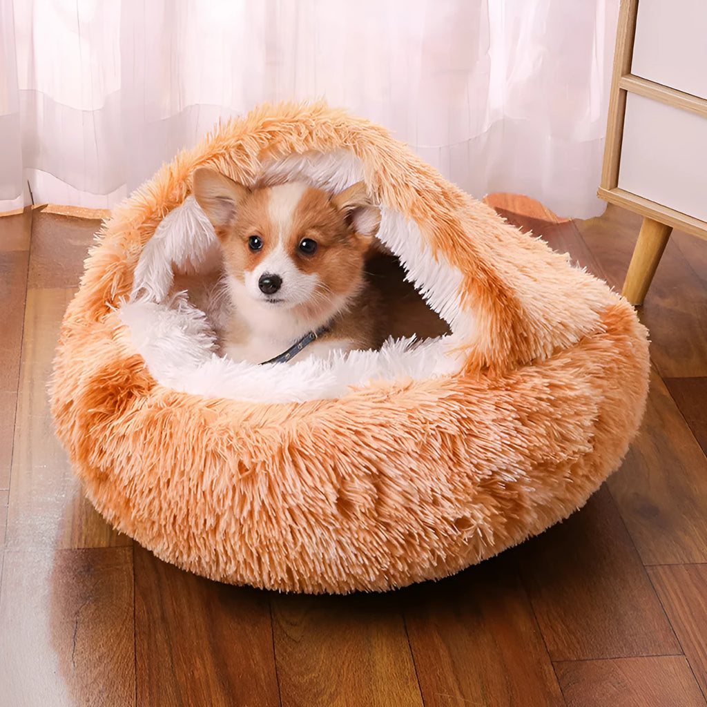 Waterproof semi-surrounded indoor dog kennel in a gradient colour, shown in a 50cm size.