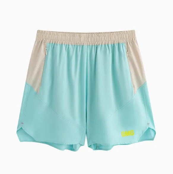 Men's loose grey Hipp style workout shorts for gym lifting with elasticated lace-up waistband