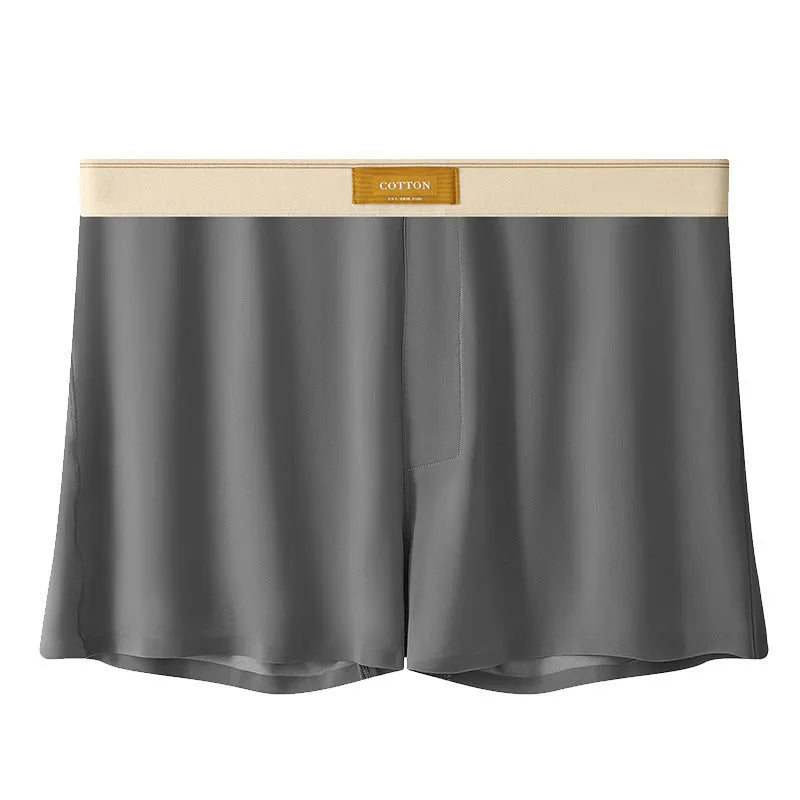 A pack of three pairs of solid colour men's ice silk loose fit boxer shorts.