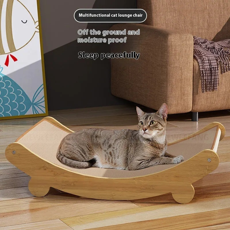 Full sisal U-shaped cat scratch board lounge chair nest recliner in pastoral style