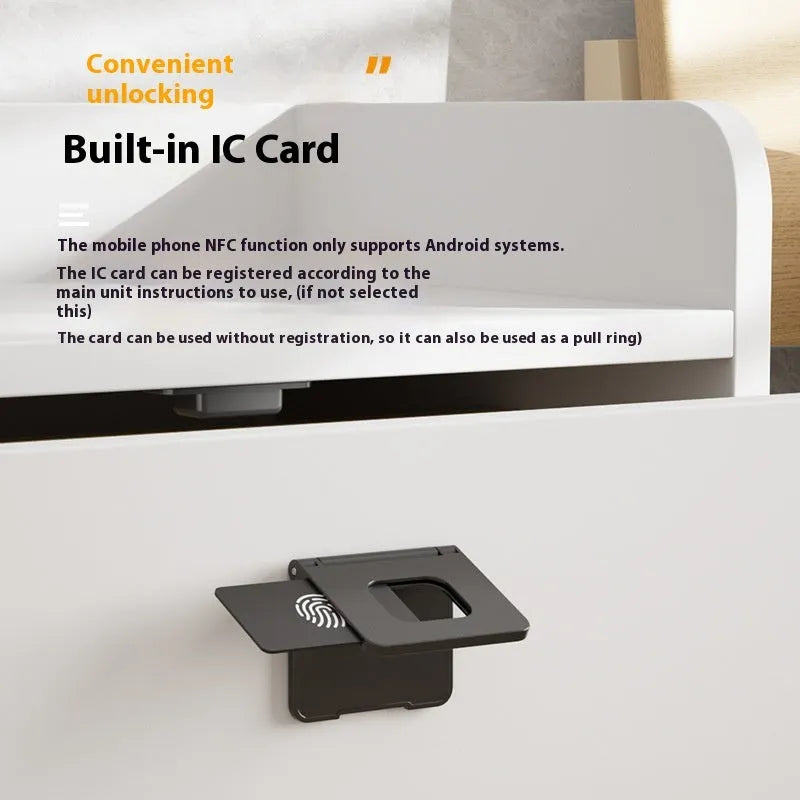 F079 punch-free invisible electronic drawer lock with keys for household and office storage