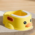 Blue duck-shaped PVC bathtub for washing dogs and cats on a flat surface.