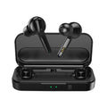 Black and white TWS wireless Bluetooth 5.0 headphones with IPX5 waterproof rating.