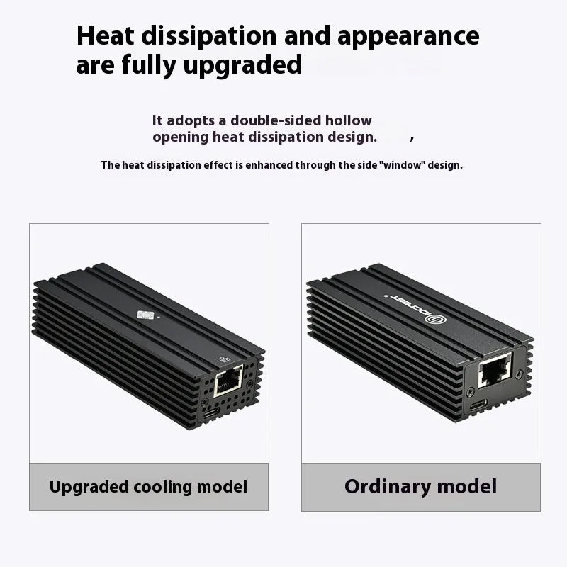 Black USB4 10G network adapter with RJ45 port and 20cm cable for Thunderbolt 3/4 devices
