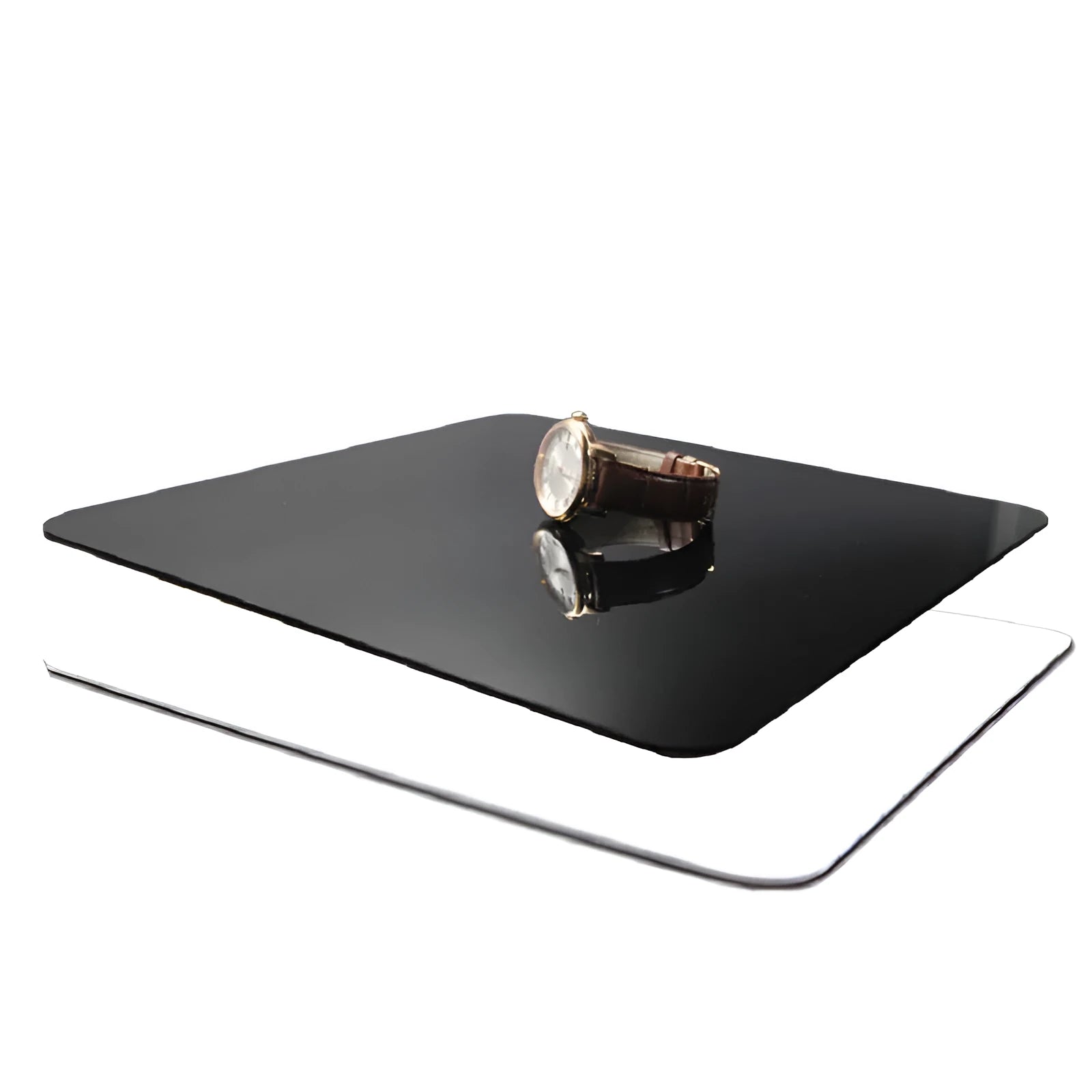 Black and white acrylic shooting reflection board photography background in three square sizes