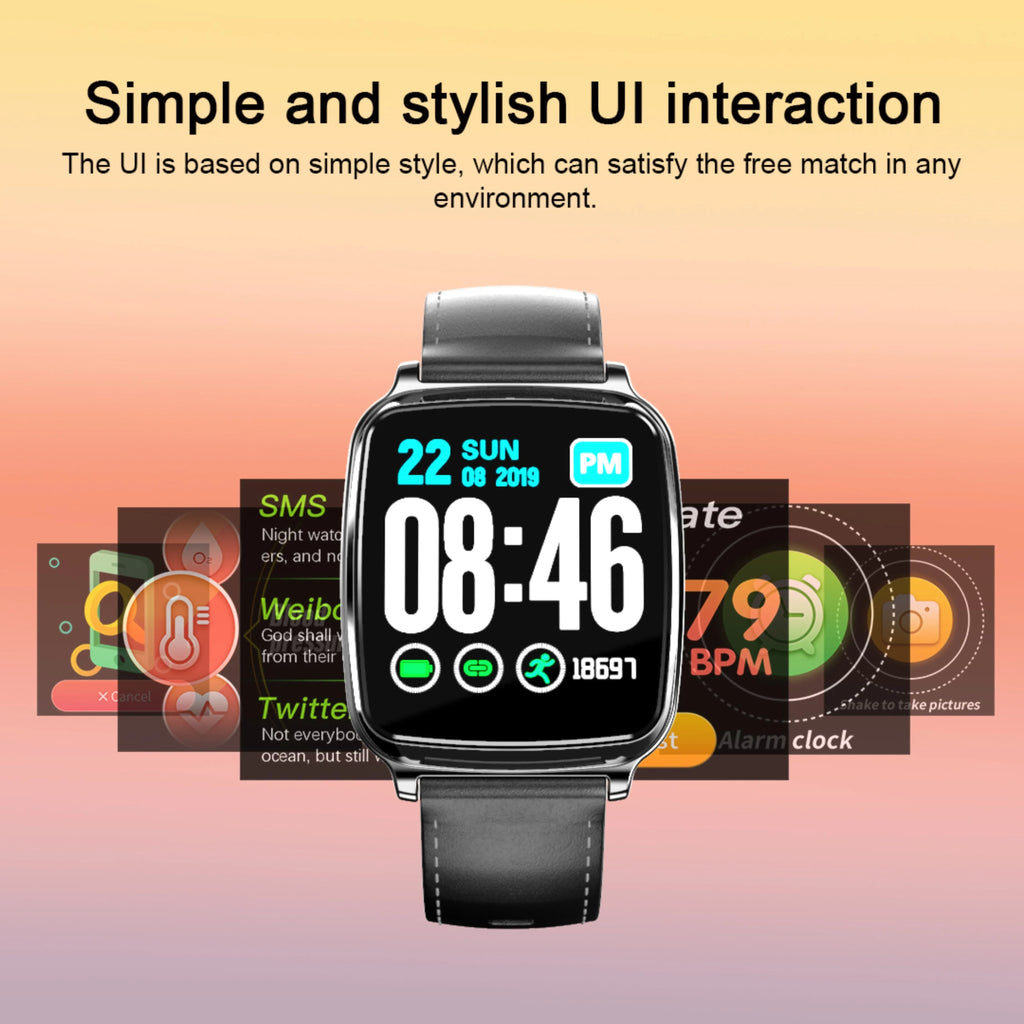 M8 smart fitness bracelet showing heart rate monitoring on screen, in black colour with metallic clasp.