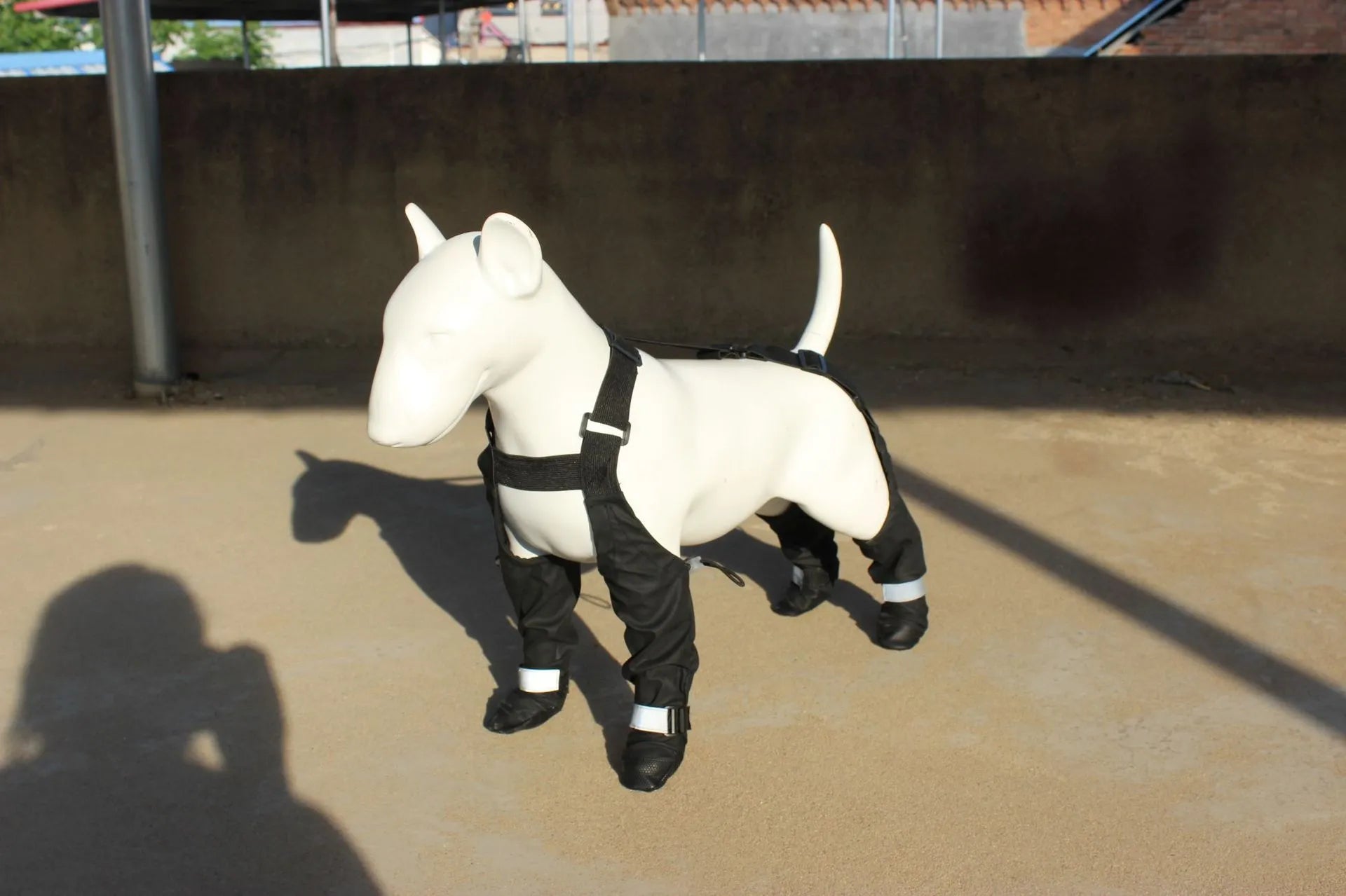 Doggie Strap Paw Protectors waterproof dog shoes in black with non-slip sole