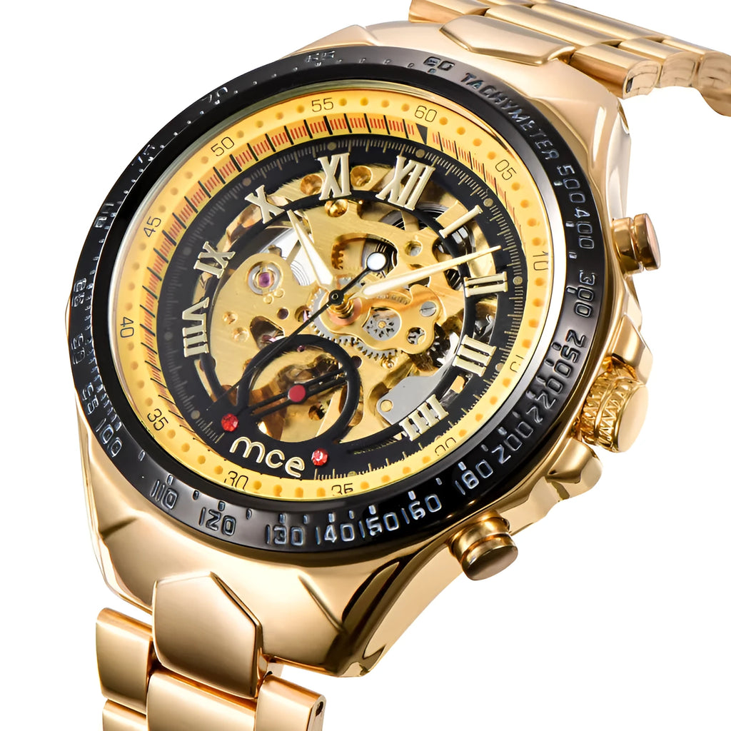 MCE men's mechanical explosion-proof watch with stainless steel case and automatic movement