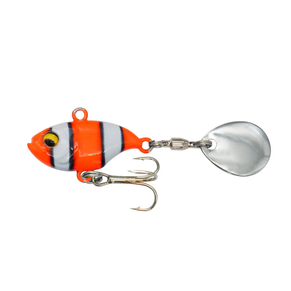 Metal sea fishing iron plate lure with rotating sequins in multiple colour patterns