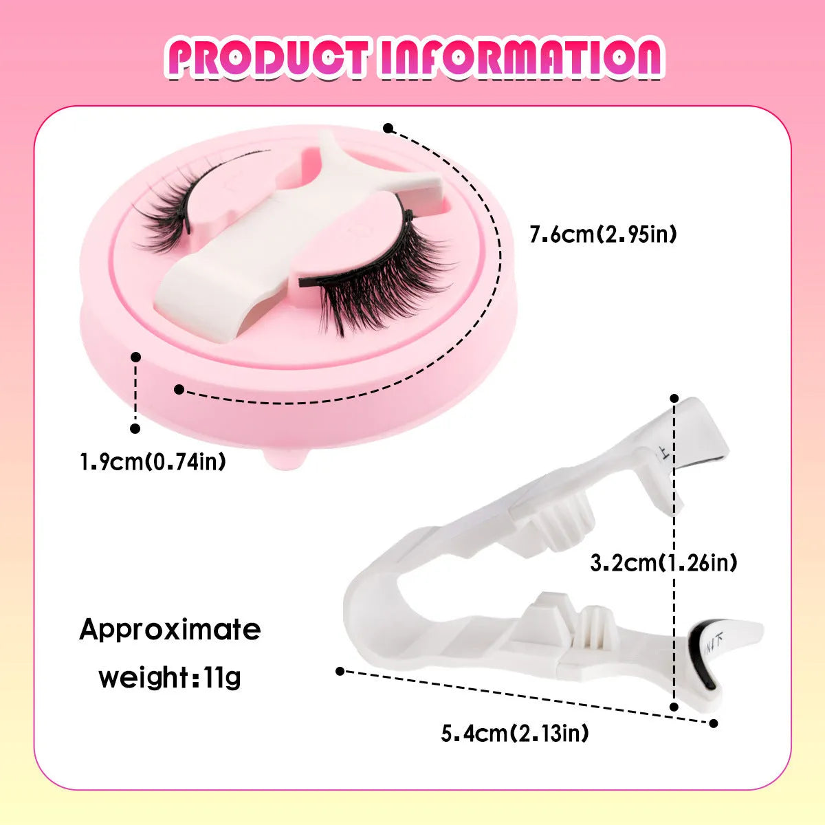 Reusable waterproof false eyelashes with glue-free application in artificial fibre