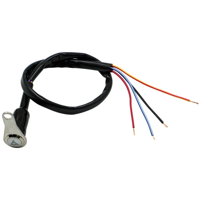 KG-057A stainless steel motorcycle double flash switch with black finish and illuminated button ring