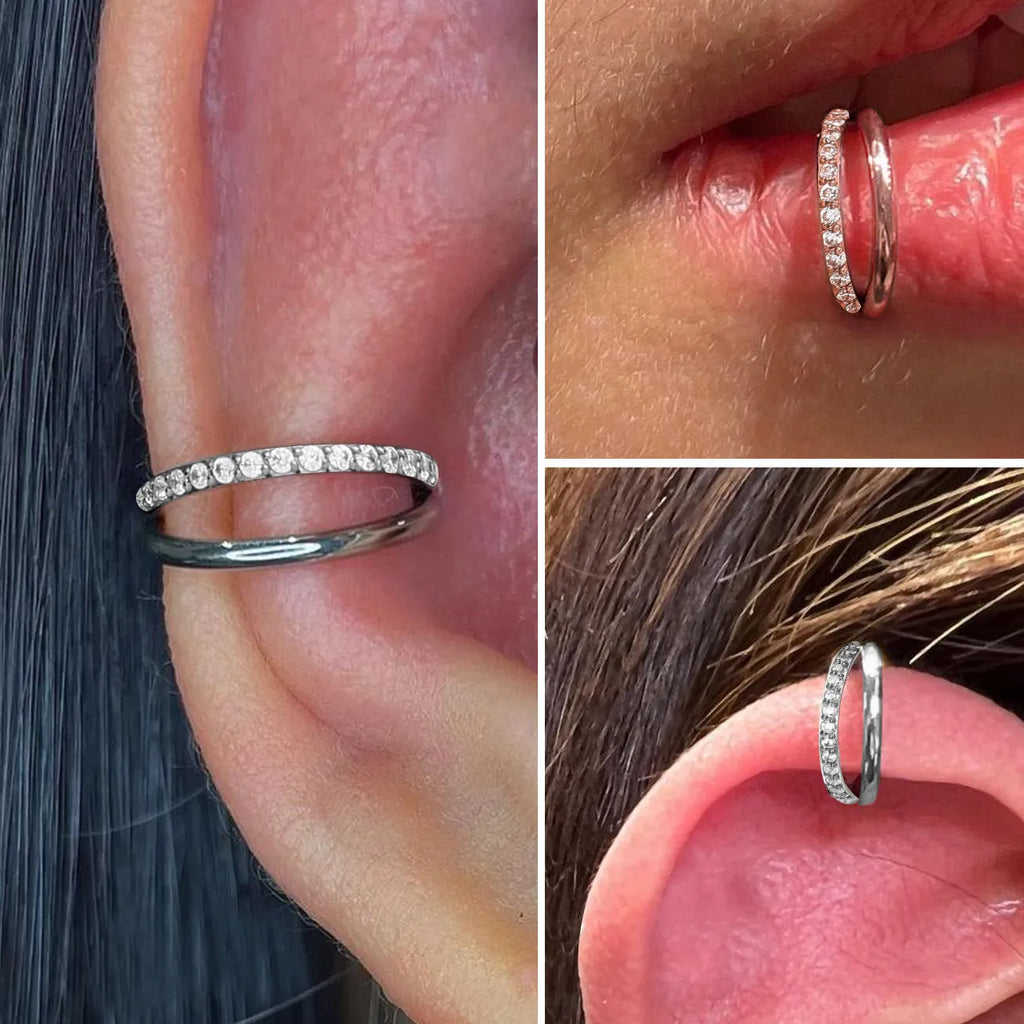 Titanium alloy nose ring body jewellery in silver, available in multiple lengths from 6mm to 12mm.