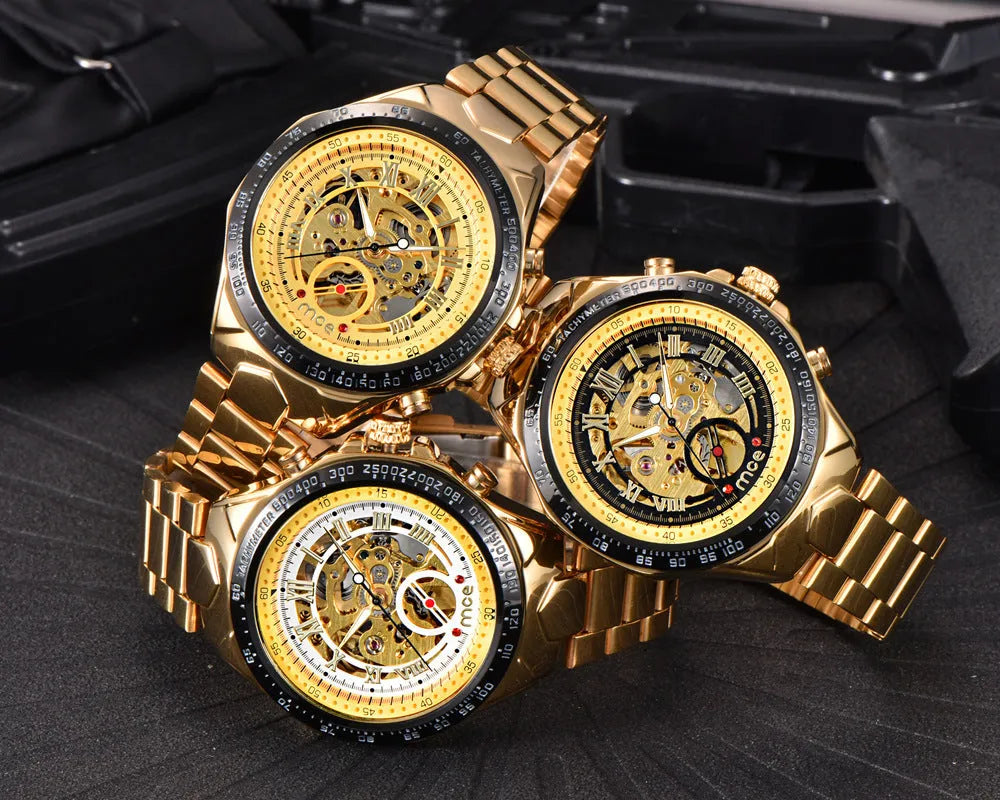 MCE men's mechanical explosion-proof watch with stainless steel case and automatic movement