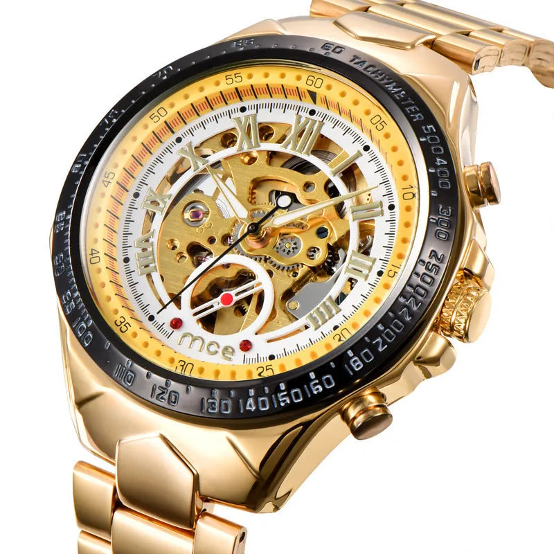 MCE men's mechanical explosion-proof watch with stainless steel case and automatic movement