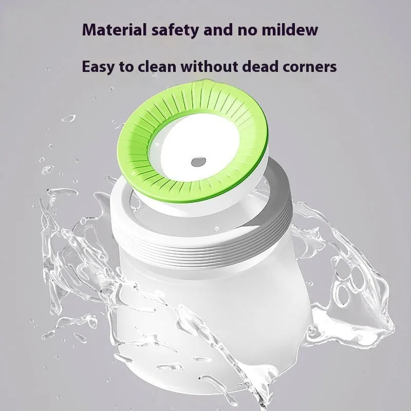 Green pet suspension drinking bowl with non-wet mouth design for dogs and cats