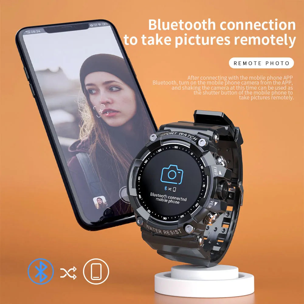 ATTACK 3 IP67 waterproof smartwatch with round colour screen and TPU strap in black, white, or pink