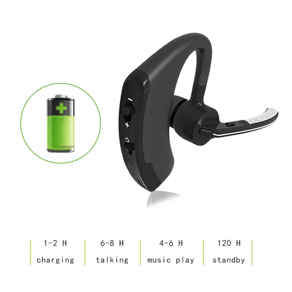 V9 Bluetooth wireless headset with microphone for hands-free calls and music streaming