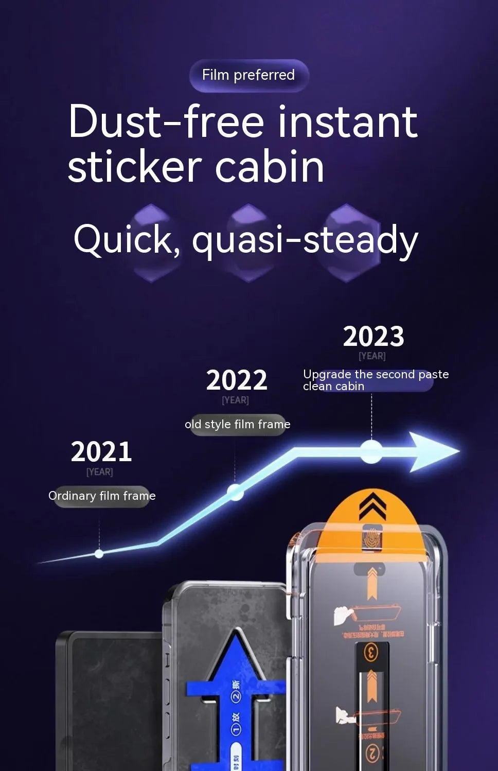 iPhone tempered glass screen protector with privacy and anti-purple light features on a mobile phone.